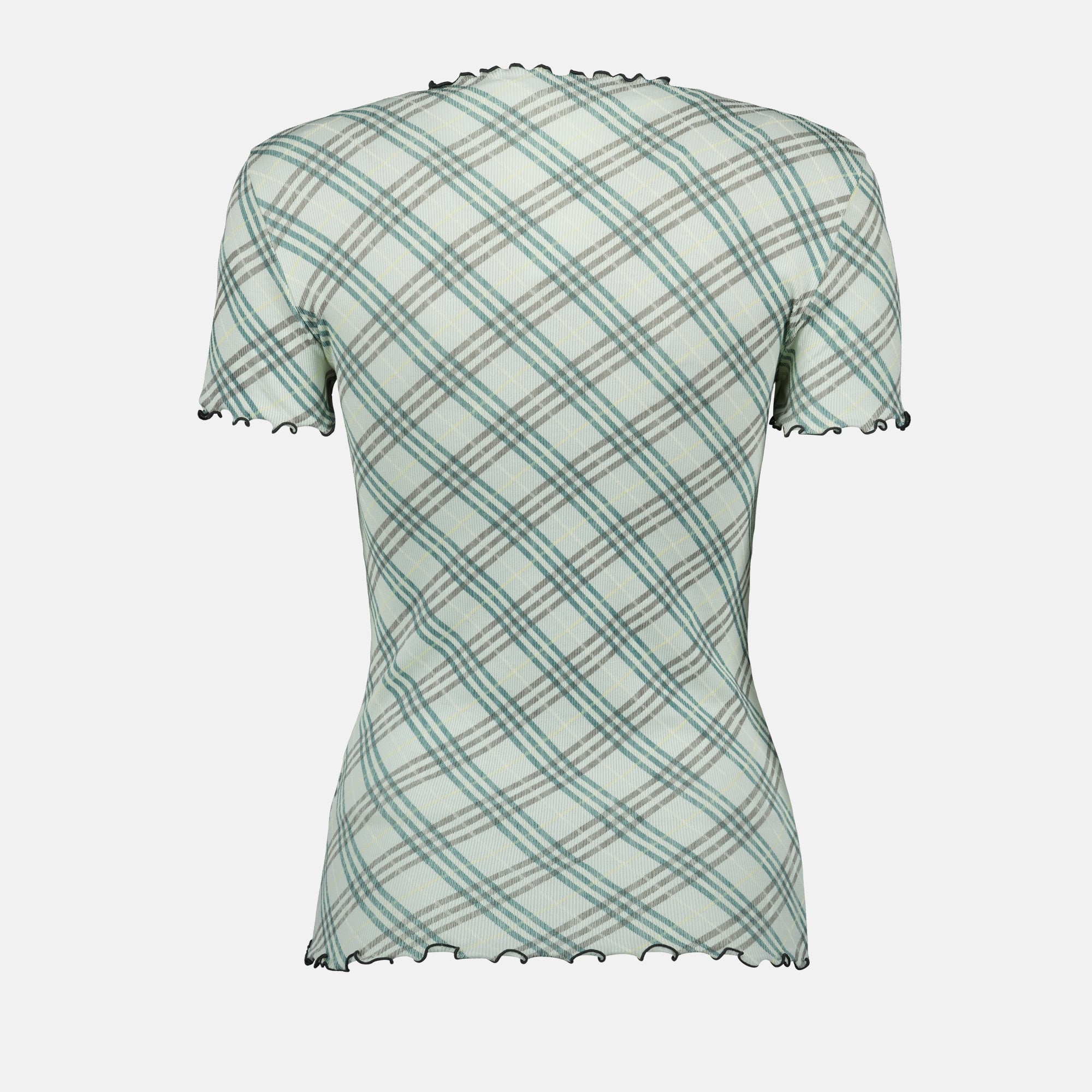 T-shirts Top stretch à carreaux Burberry Vert Femme