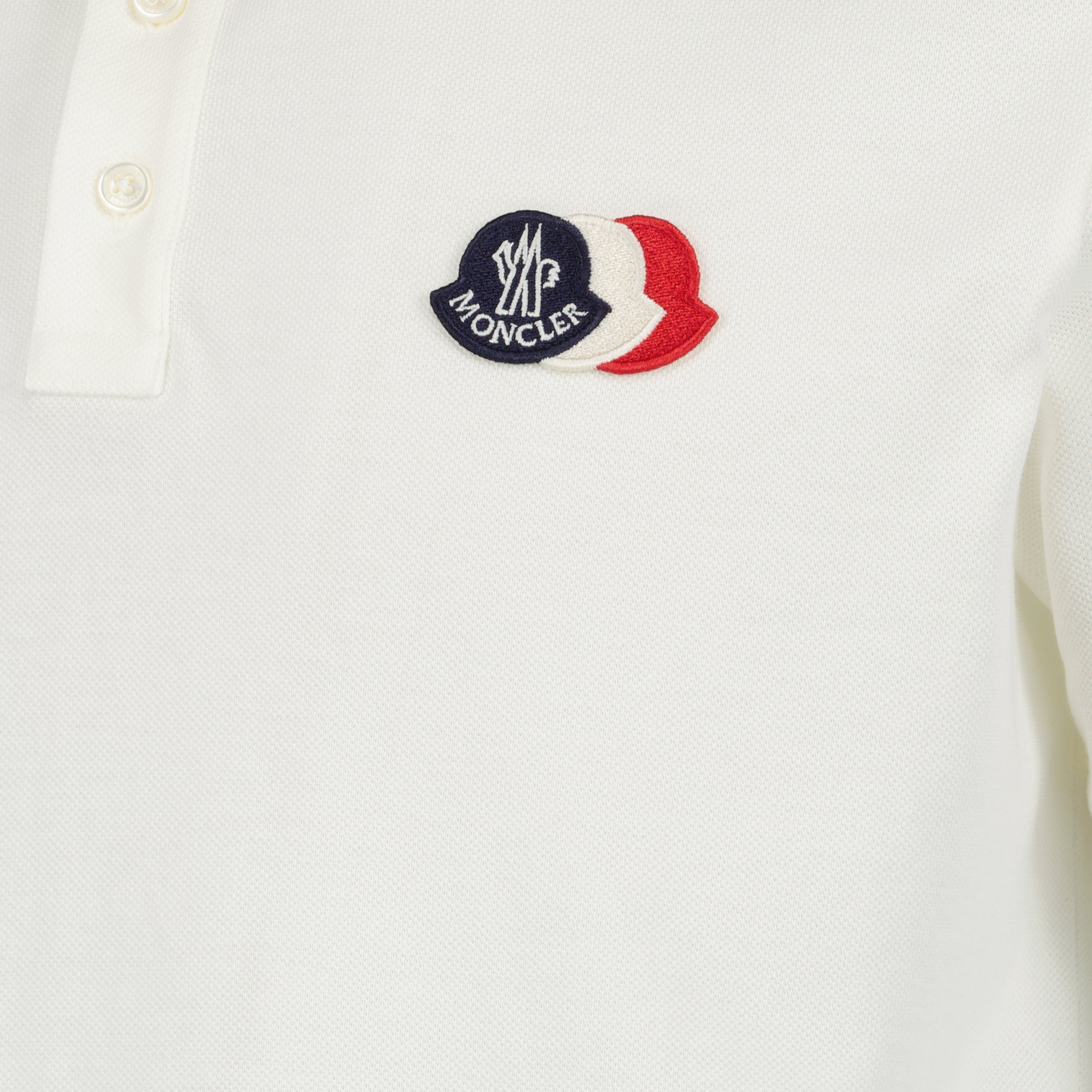 Polos Polo en piqué de coton blanc Moncler Blanc Homme