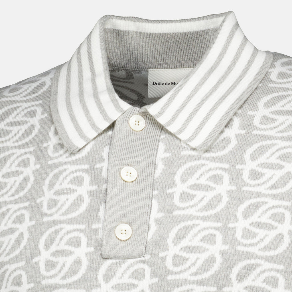 Maille D Miror 그레이 니트 폴로 Drole De Monsieur Gris Homme