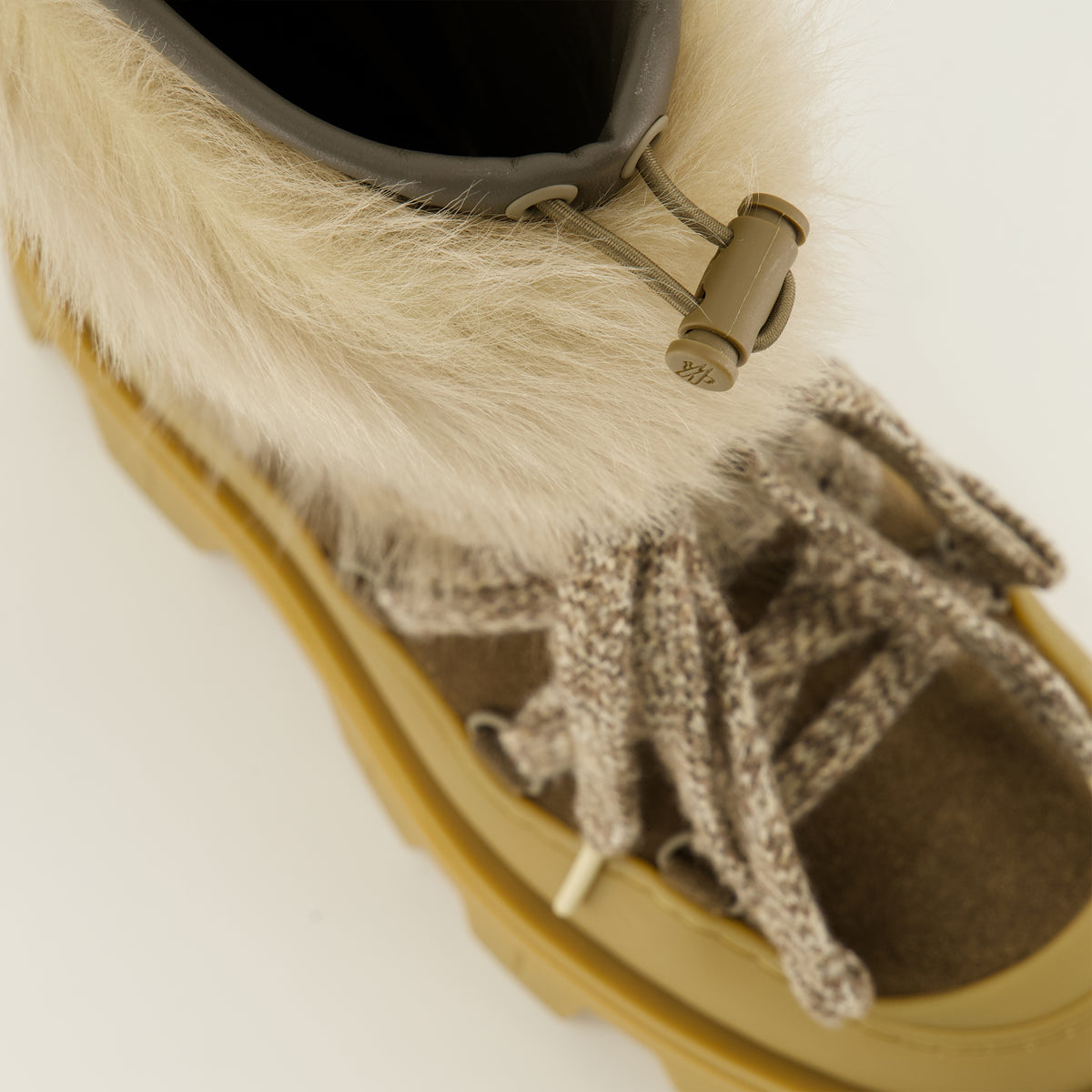 Bottes Peak Shearling Ankle Boots Moncler Marron Femme