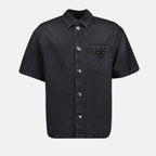 Hemden Denim-Hemd Prada Schwarz Homme