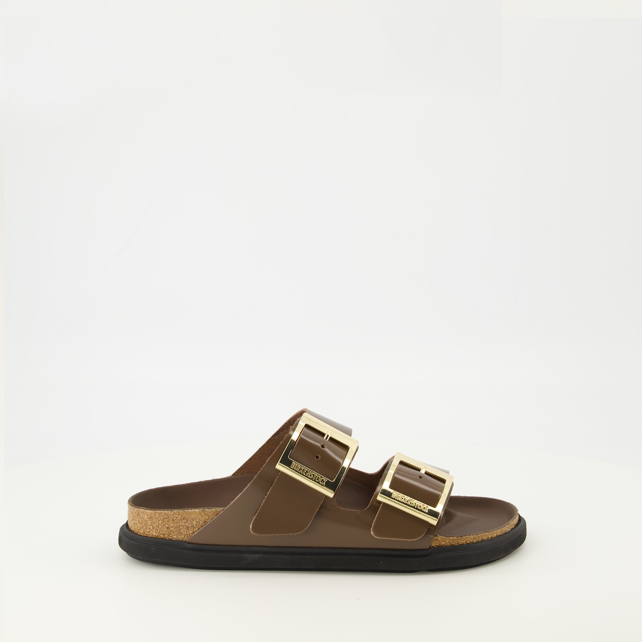 Image of the Birkenstock Arizona Droplet Buckle brown sandals for women - Spring-Summer 2026 season - Right side view