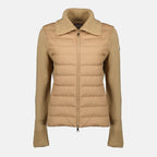 Imagen del cárdigan bi-material beige de la marca Moncler para Mujeres - Temporada Primavera-Verano 2026 - Vista Frontal
