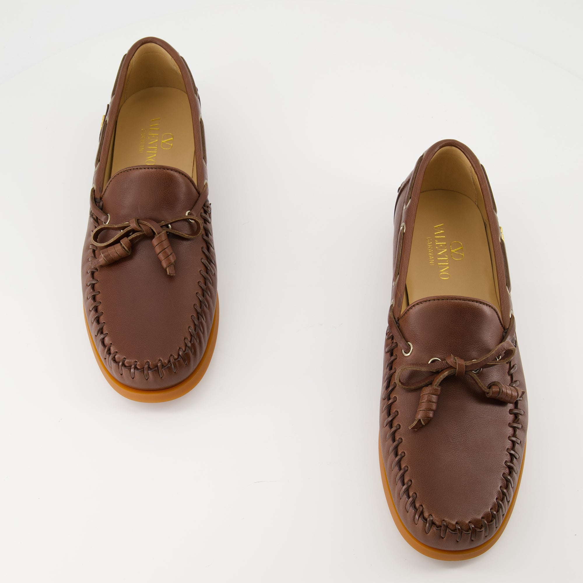 Mocassins Palm Avenue Boat Shoes Valentino Garavani Marron Homme