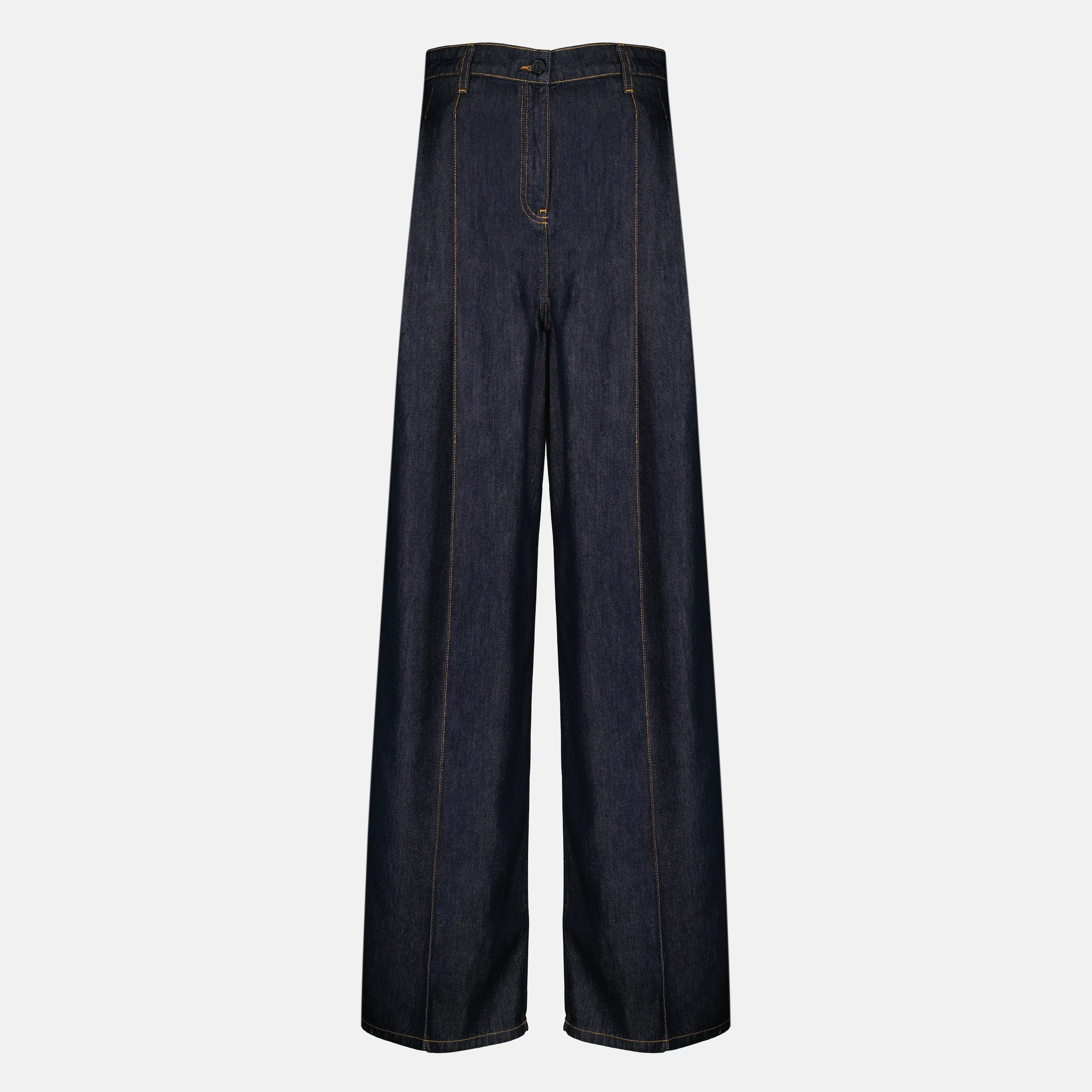 Pantalons Calças de Denim Satinado Azul Largo Iro Bleu foncé Femme