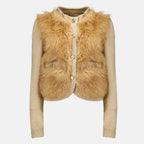 Maille Cardigan matelassé beige Moncler Beige Femme