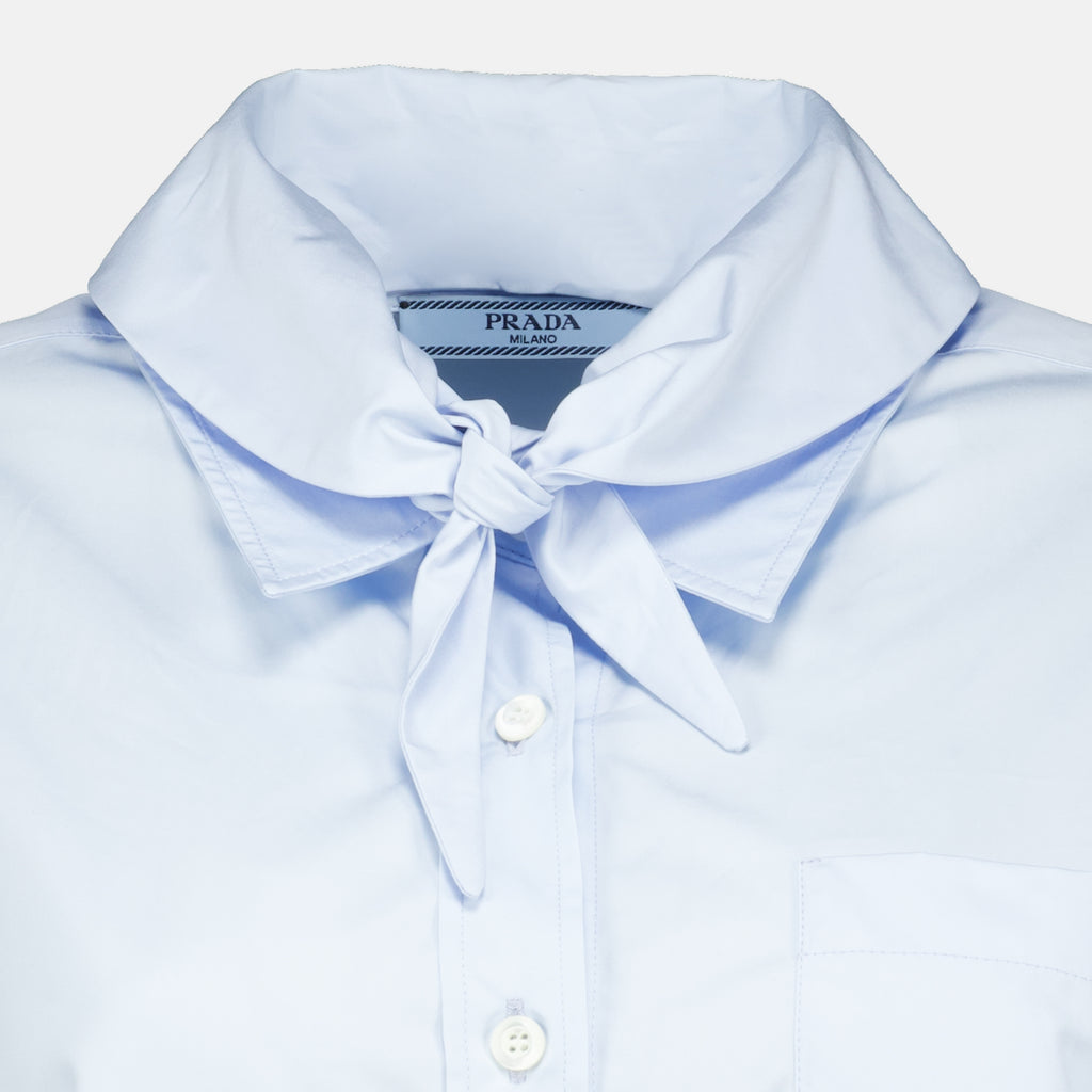 Chemises Camisa de Popeline Azul Prada Bleu Femme