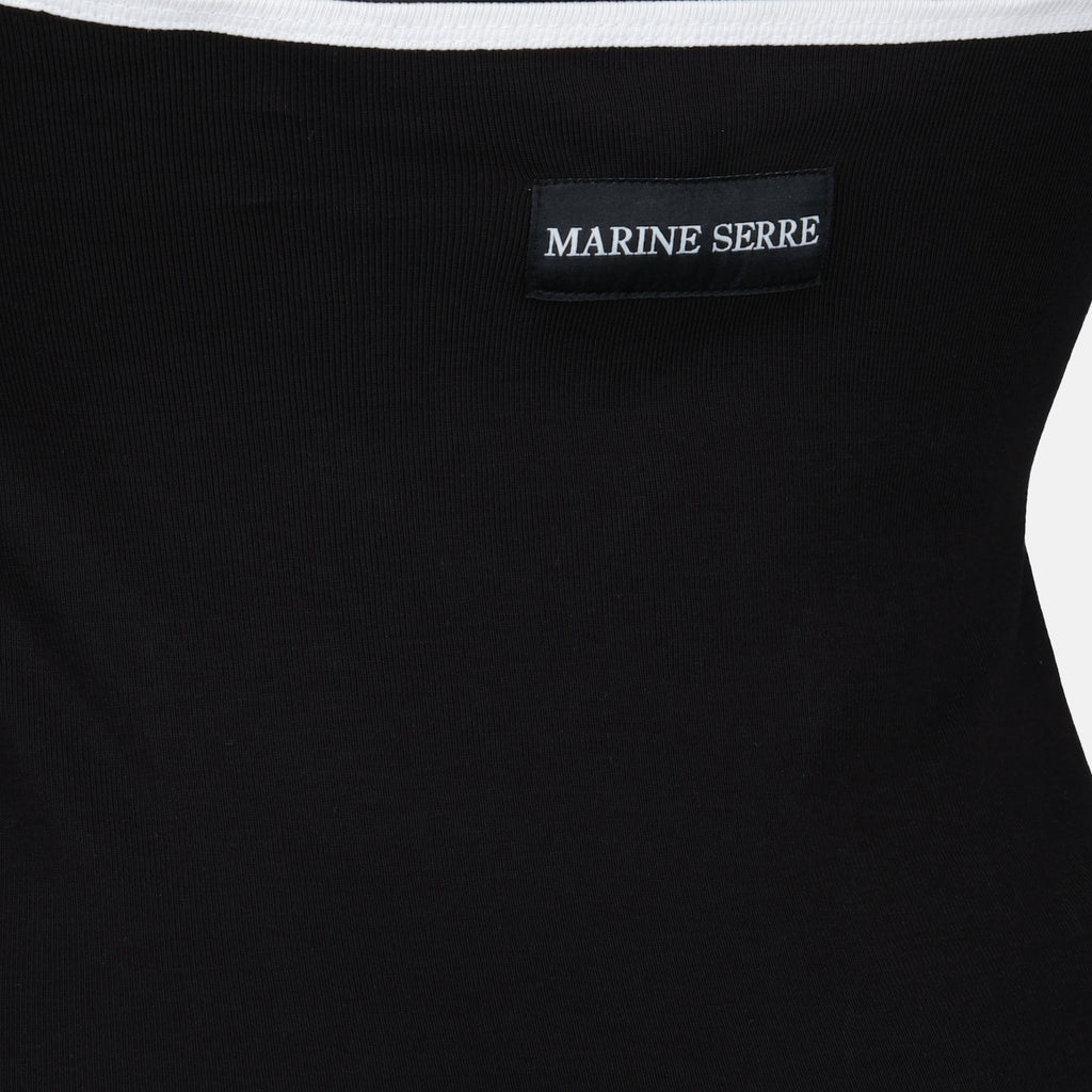 Tops Top Halter Nero in Jersey Marine Serre Noir Femme