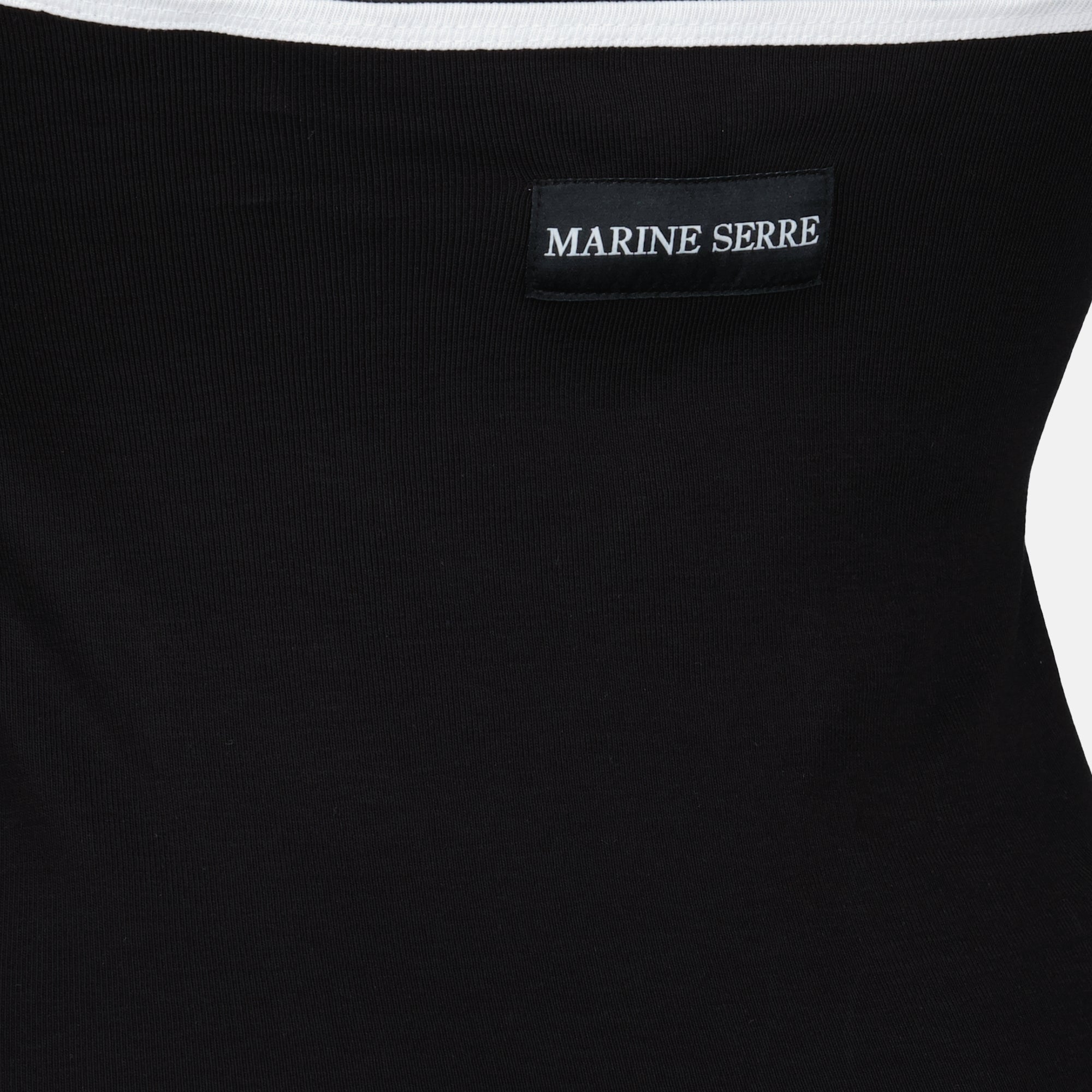 Tops Top Halter Nero in Jersey Marine Serre Noir Femme