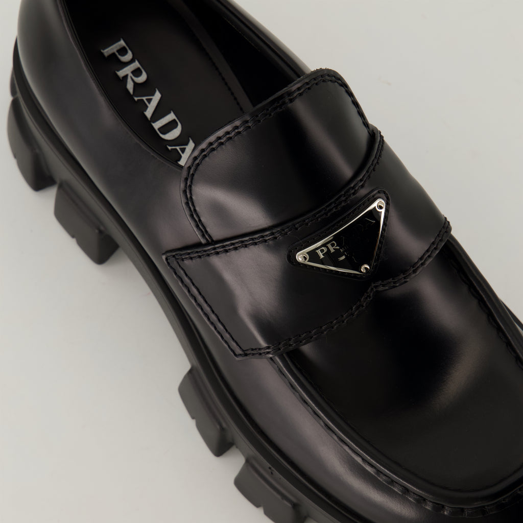 Loafer Mocassins Monolith Prada Schwarz Homme