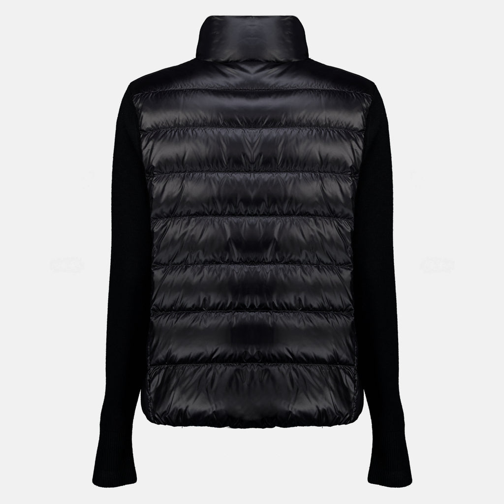 Vestes Cárdigan Negro de Dos Materiales Moncler Noir Femme