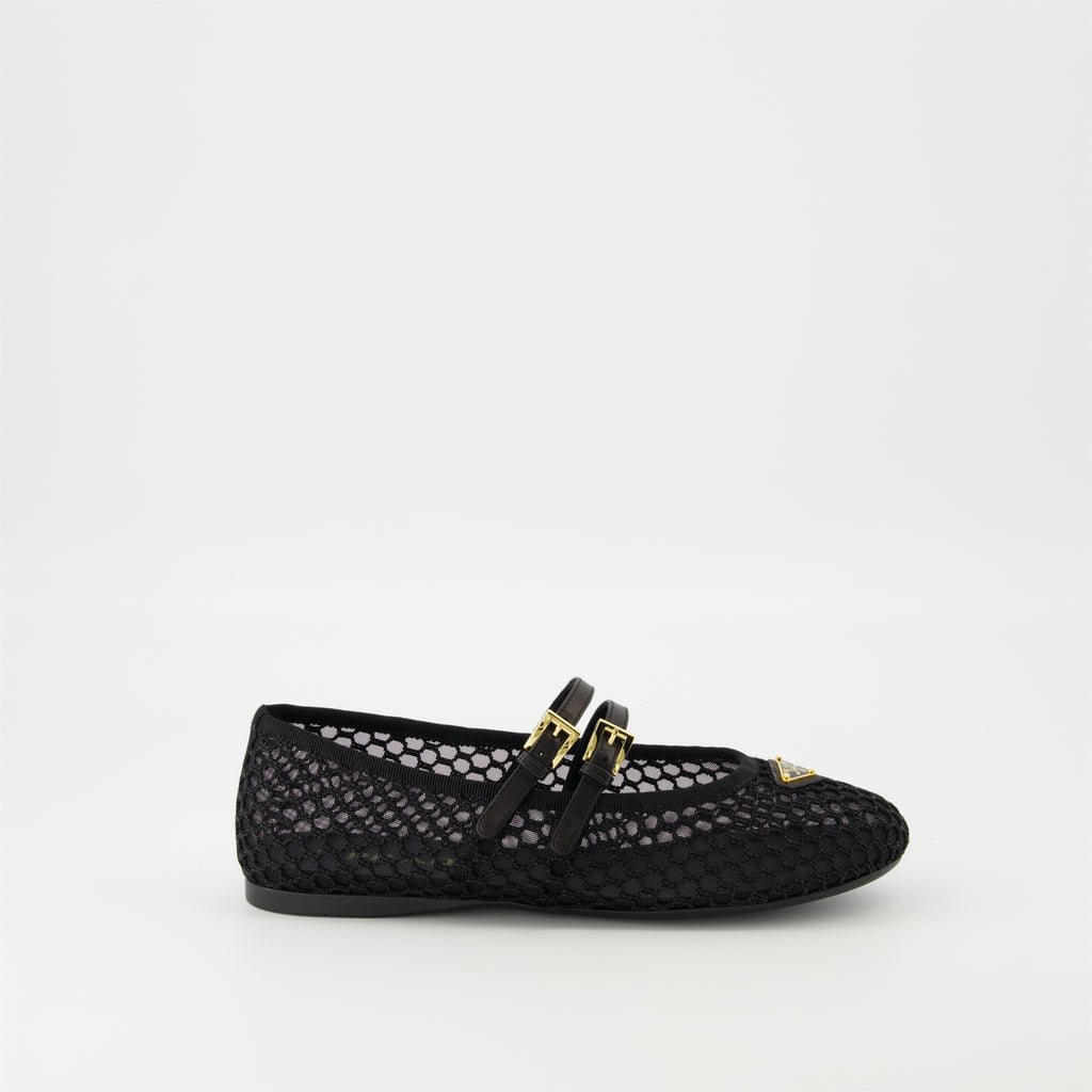 Flat shoes Mesh Ballet Flats Prada Black Femme
