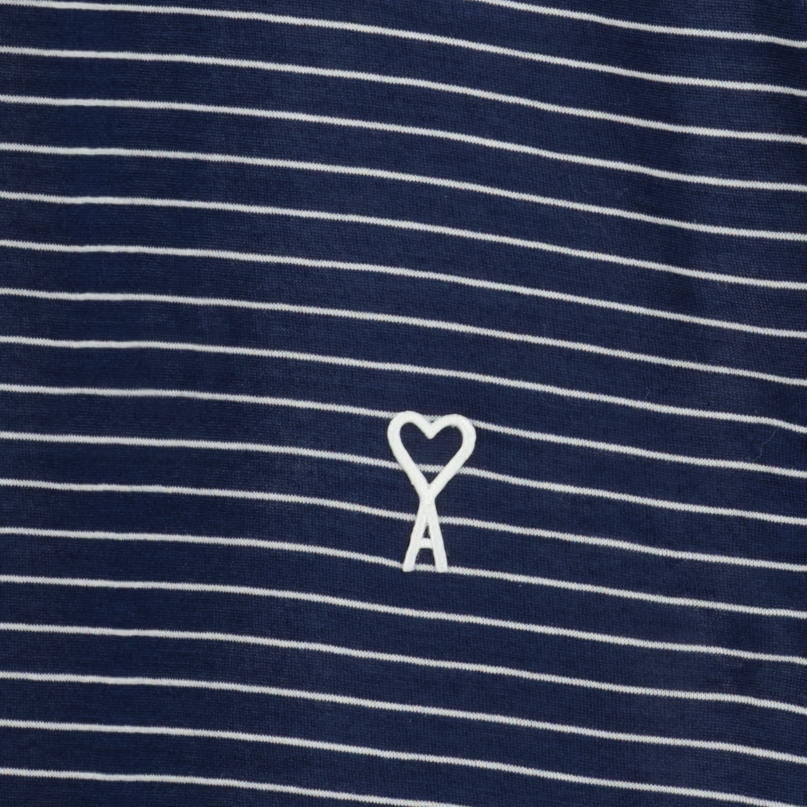 Image of the article Navy striped cotton t-shirt by the brand Ami PARIS for Men - Spring-Summer 2026 - Detailed View 1