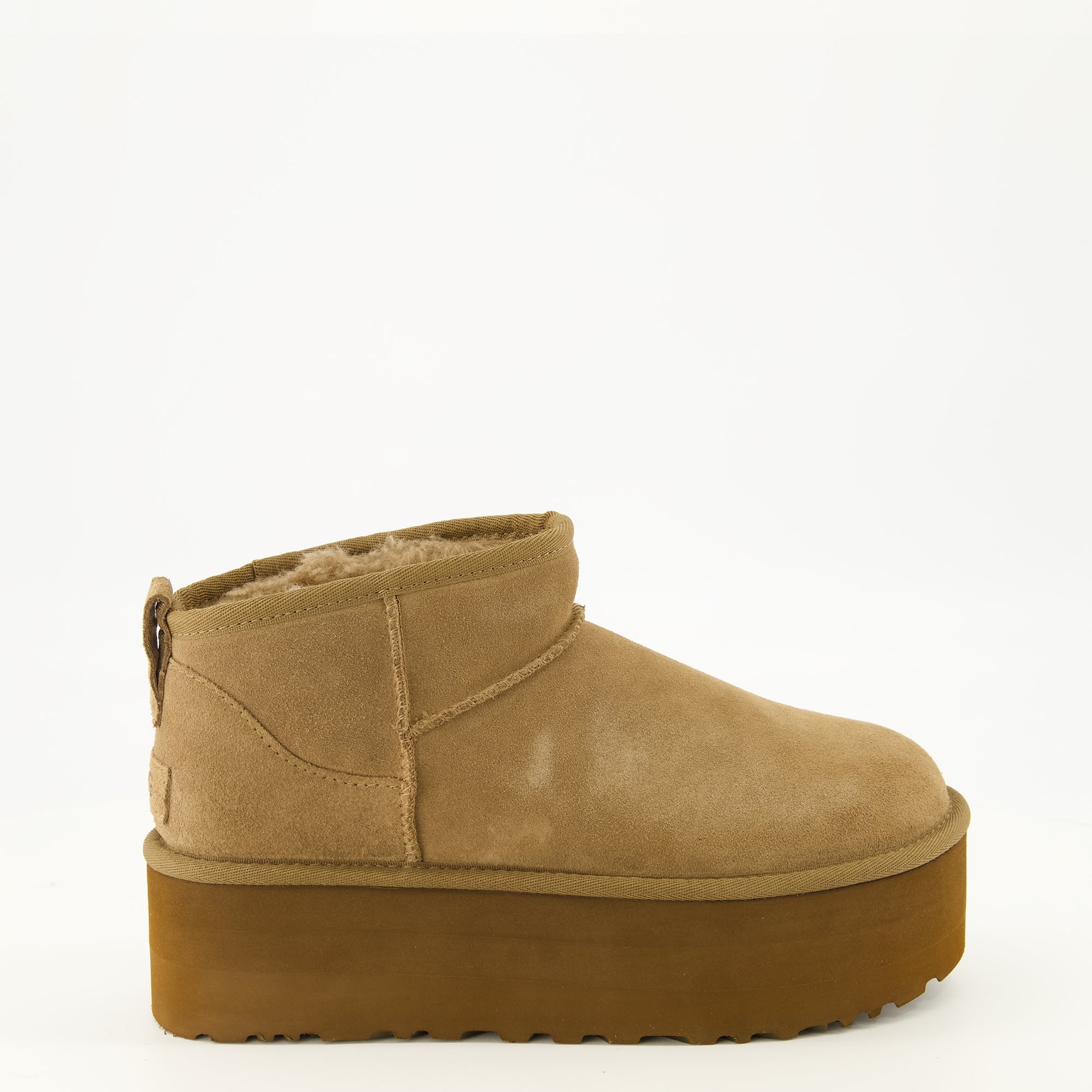 Bottines Braune klassische Ultra Mini Plattform Stiefeletten Ugg Marron Femme
