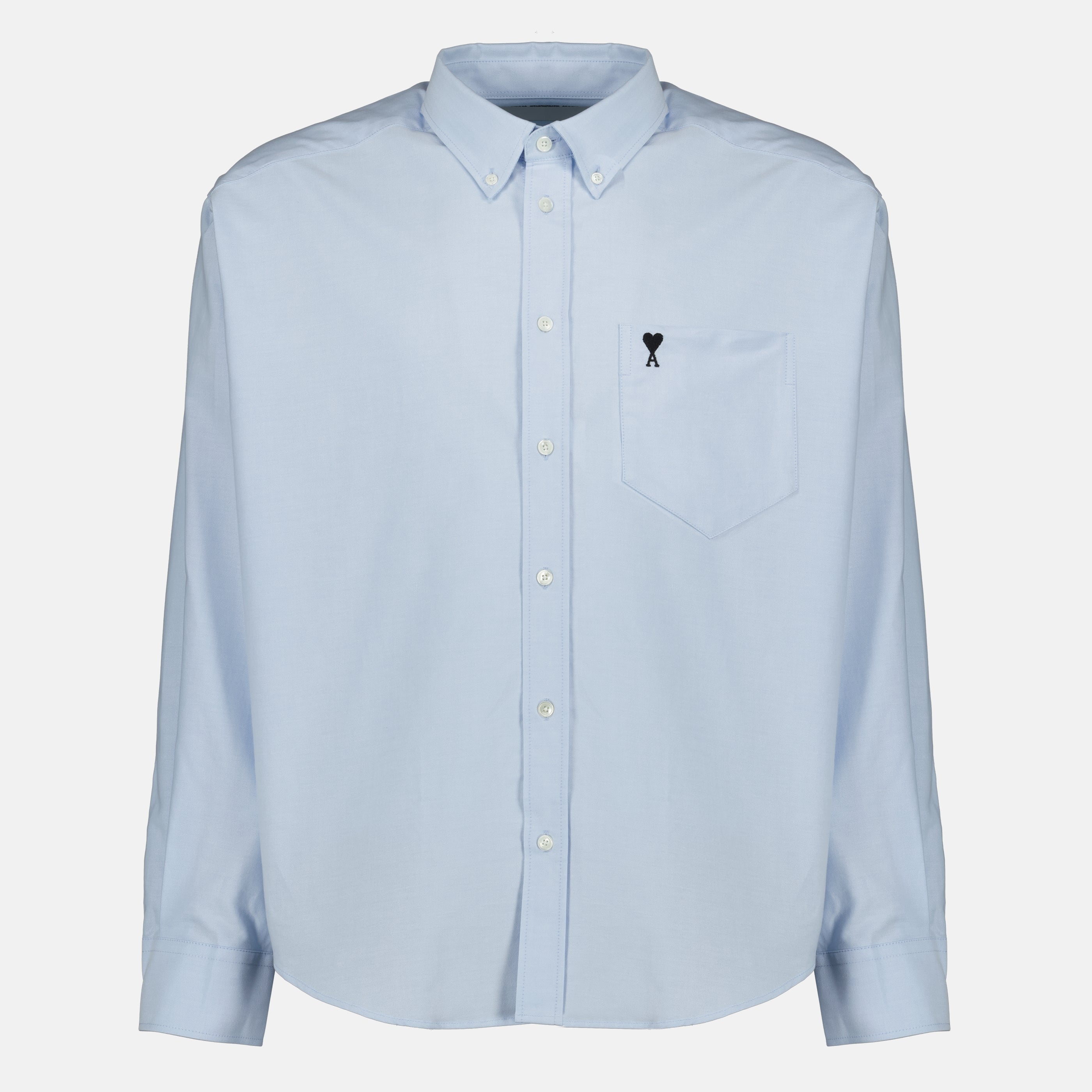 Image of the item Blue cotton shirt by Ami PARIS for Men - Spring-Summer 2026 - Front View