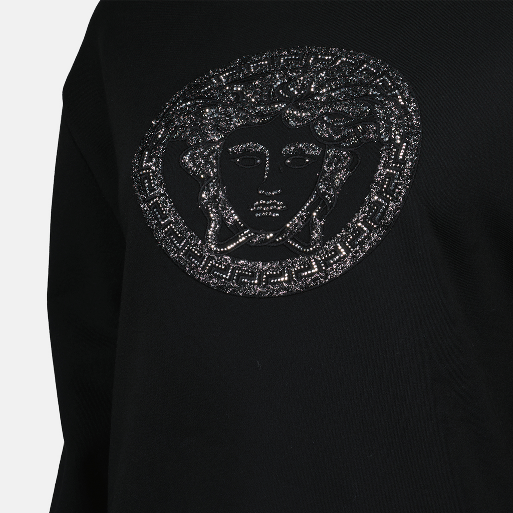 Sweatshirts Medusa Strass Sweatshirt Versace Schwarz Femme