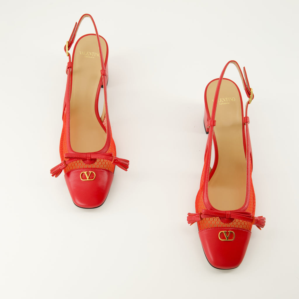 Imagen de los zapatos de tacón rojo Valet du Roi de la marca Valentino Garavani para Mujer - Temporada Primavera-Verano 2026 - Vista de cima do par de sapatos