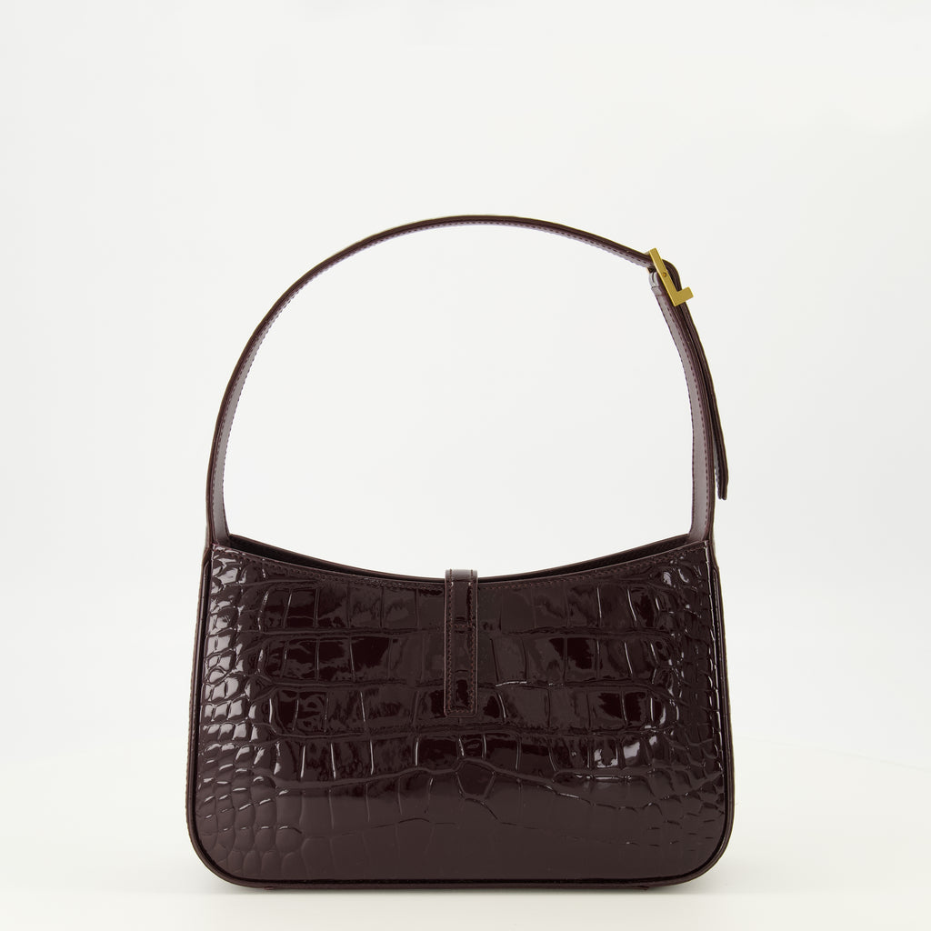 Sacs à main et épaule Sac Le 5 à 7 en cuir verni embossé crocodile bordeaux Saint Laurent Bordeaux Femme