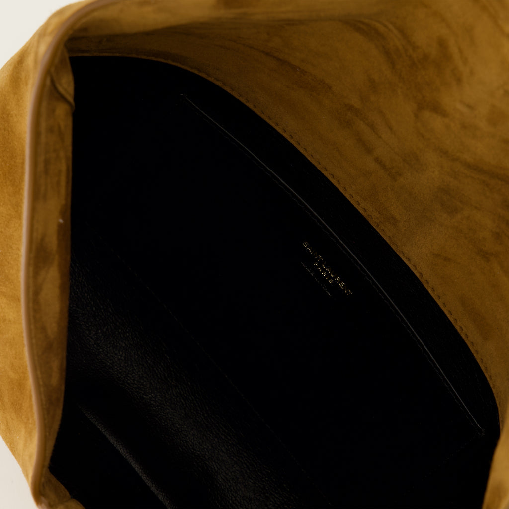Pochettes Cassandre Suede Pouch in Brown Saint Laurent Marron Femme