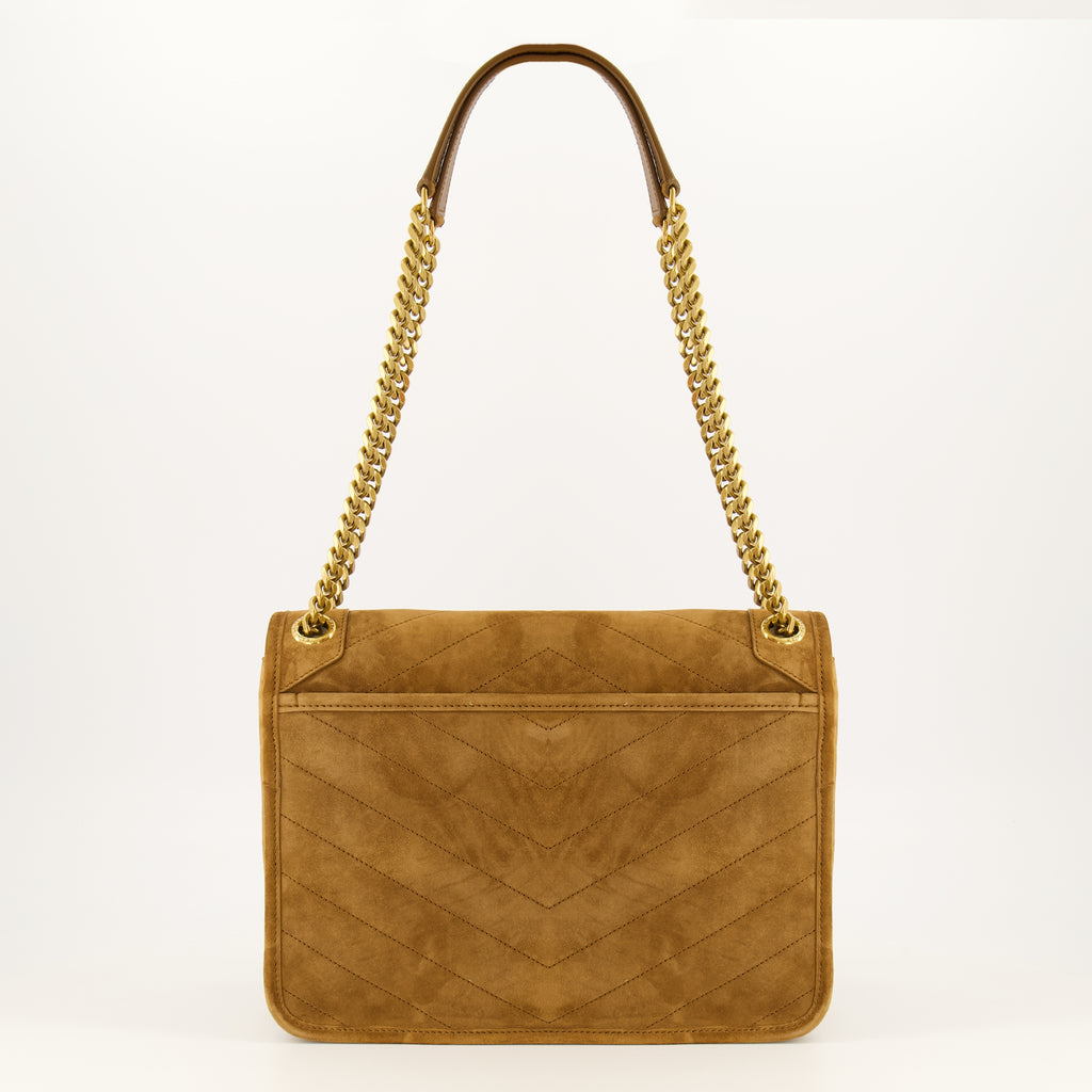 Sacs à main et épaule Borsa Niki Medium in Suede Marrone Saint Laurent Marron Femme