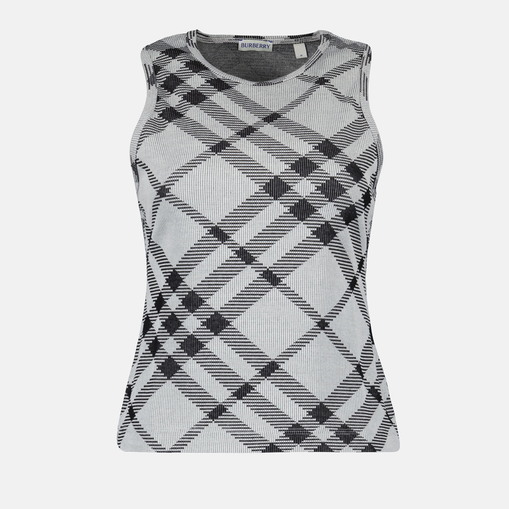 Tops Débardeur à carreaux Burberry Gray Femme