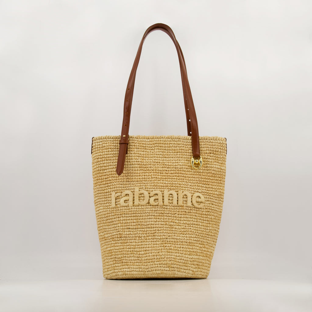 Tote bags Geflochtene Raphia-Tasche Rabanne Beige Femme