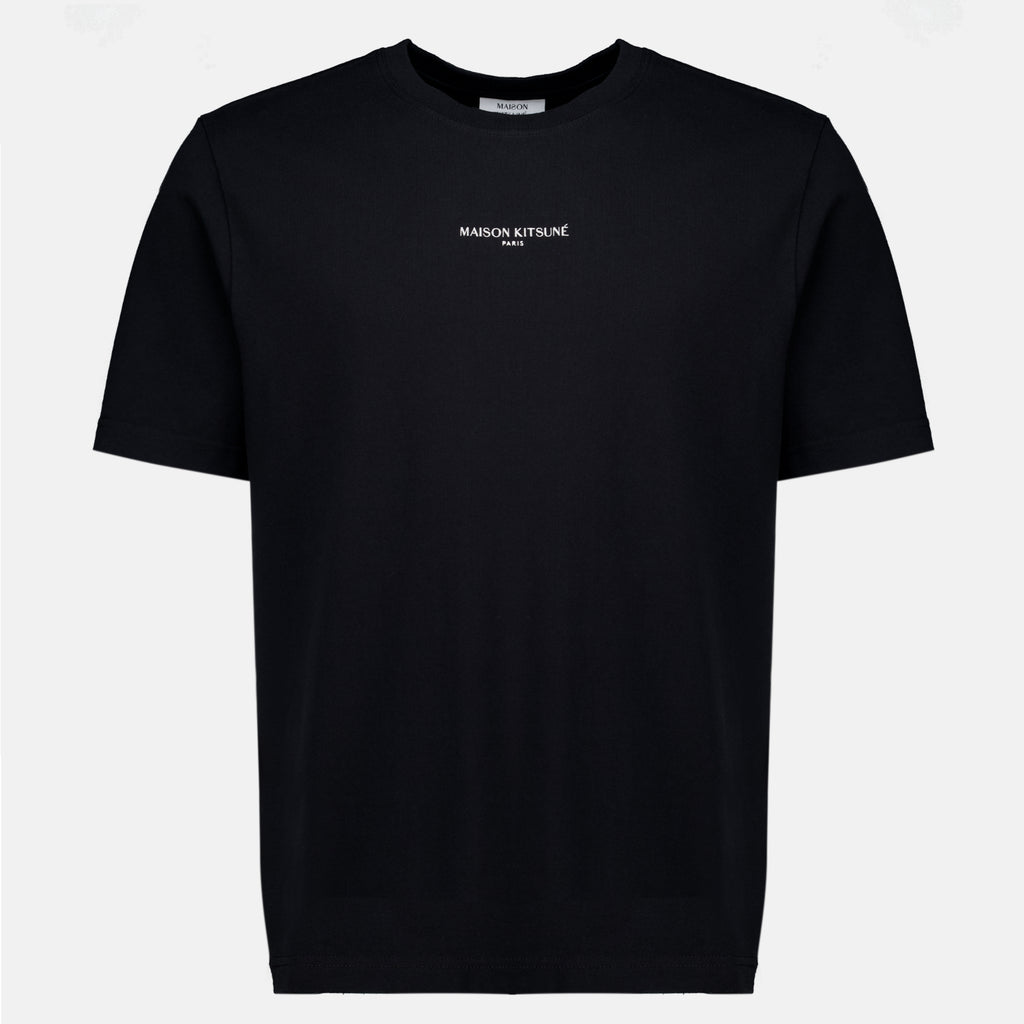T-shirts Black Embroidered T-shirt Maison Kitsune Noir Homme