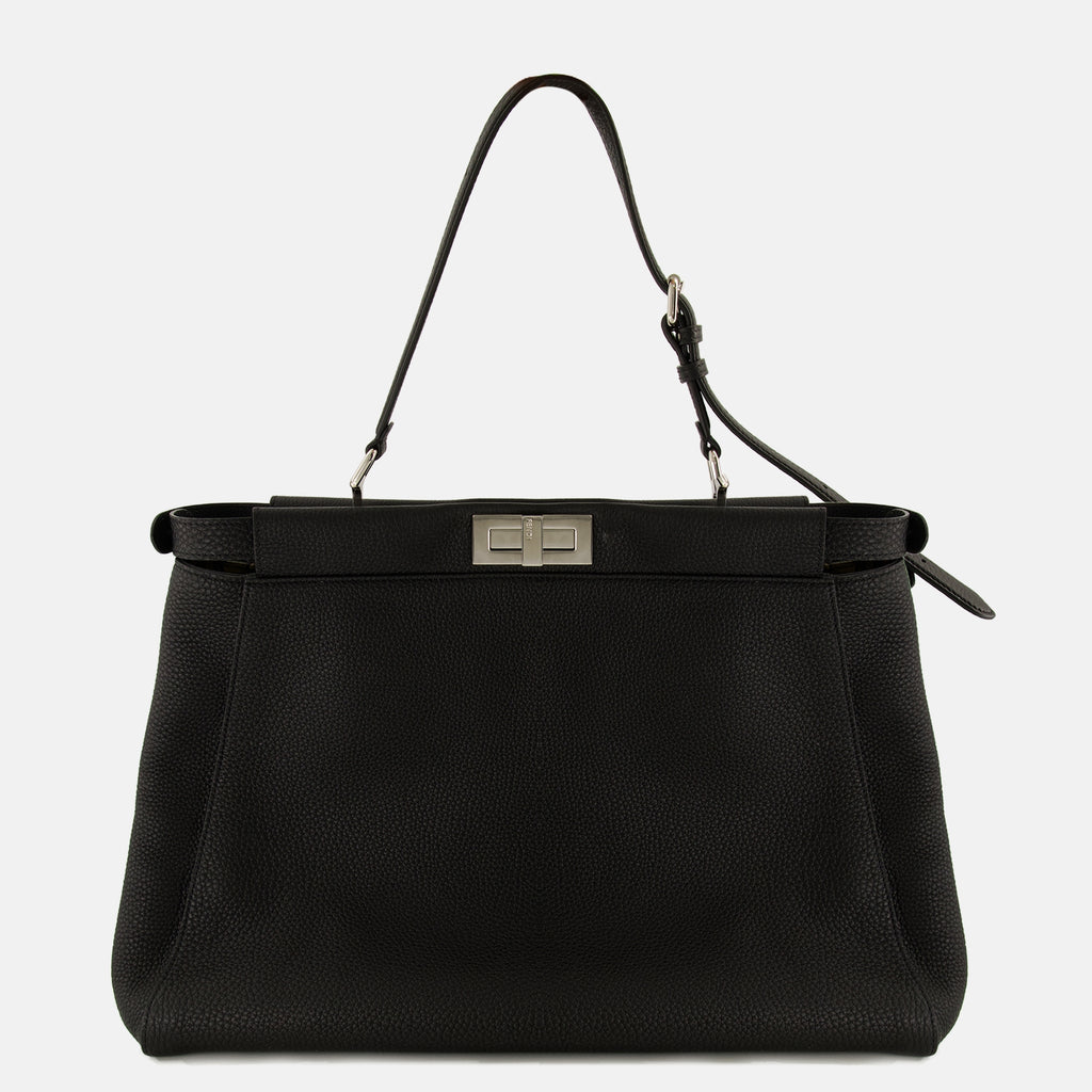 Sacs cabas Sac Peekaboo en cuir grainé noir Fendi Noir Homme