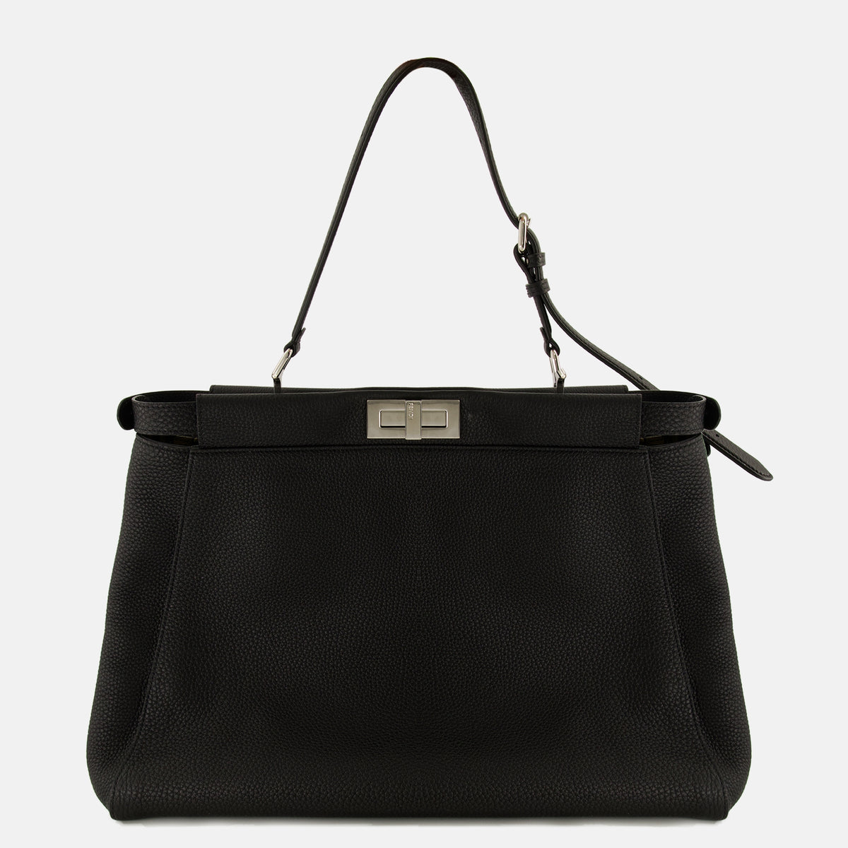 Sacs cabas 피카부 블랙 그레인 레더 백 Fendi Noir Homme