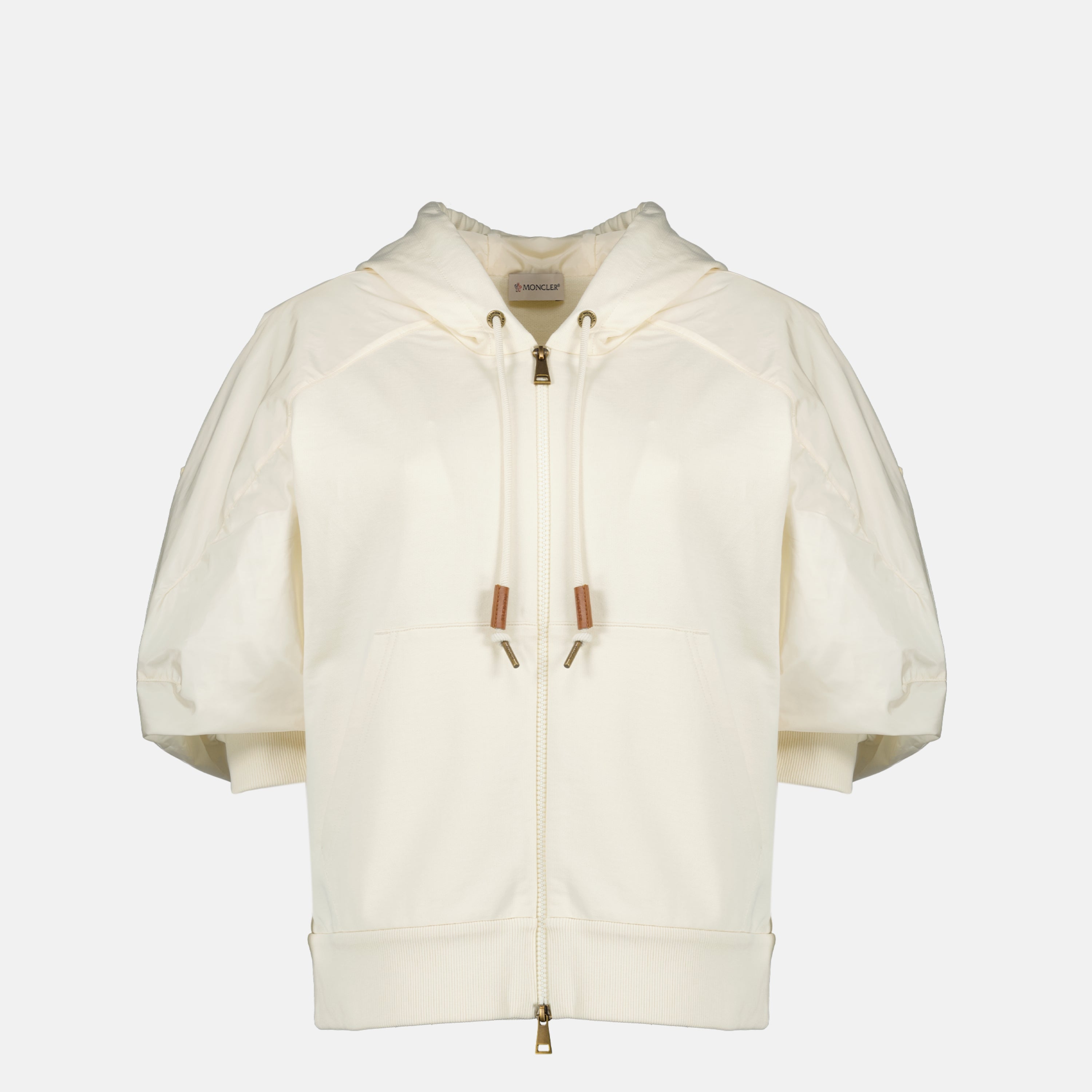 MONCLER ベージュ ジッパーポンチョ Zip-up Beige Short Sleeve Jacket Moncler - Women – myCompañero