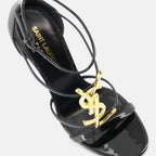 Chaussures ouvertes Sandales à talons Cassandra Saint Laurent Noir Femme