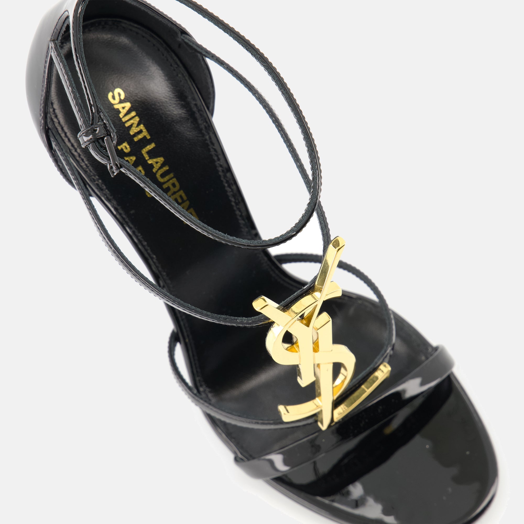 Offene schuhe Cassandra Absatzsandalen Saint Laurent Schwarz Femme