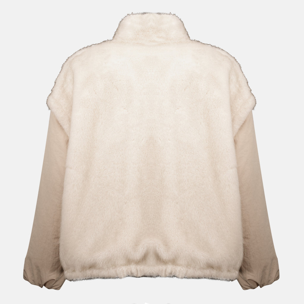 Vestes Doudoune réversible 2 en 1 Chardonneret en teddy Moncler Beige Femme