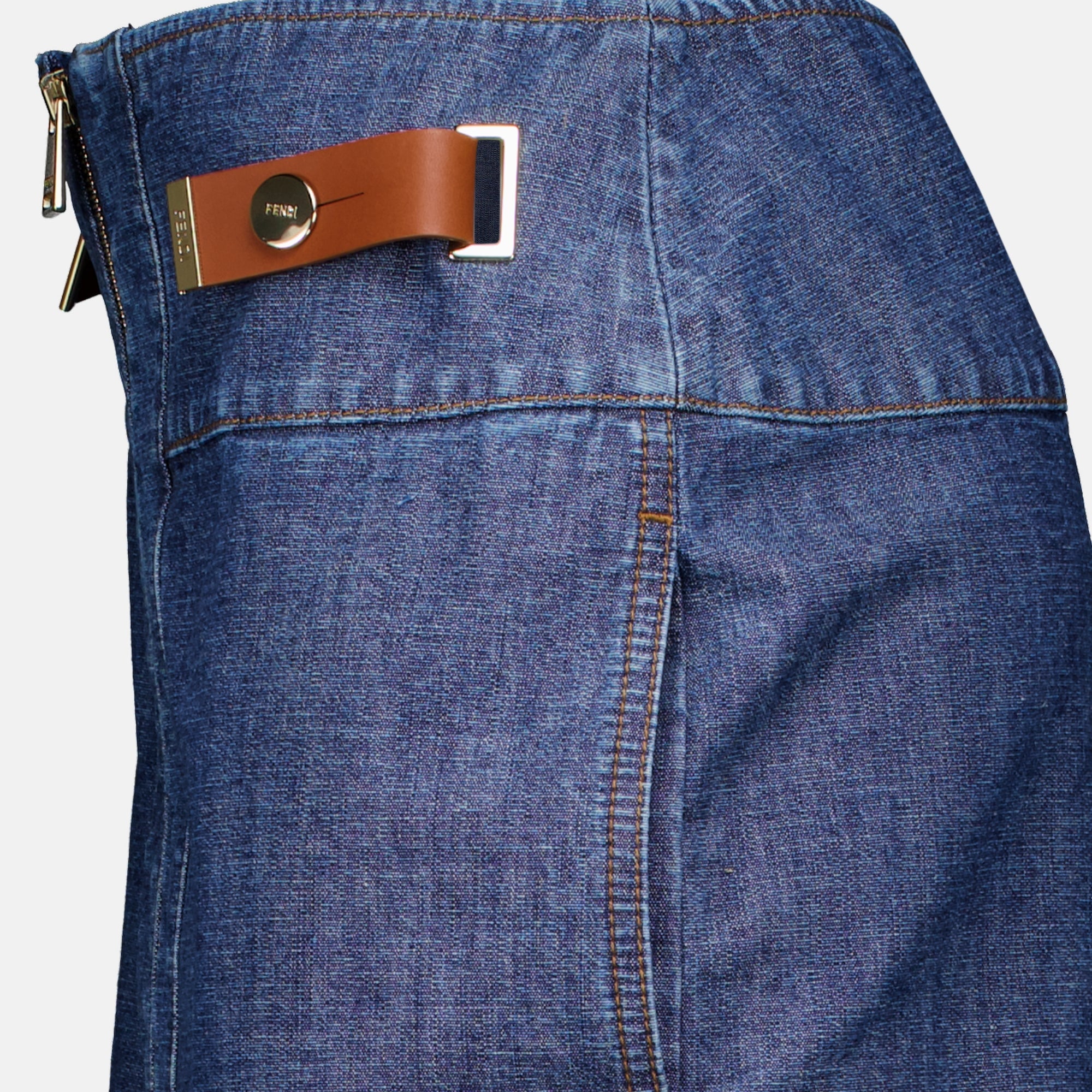 Jupes Jupe en denim bleu Fendi Bleu Femme