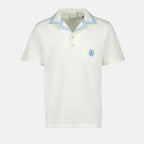 Polos Polo en coton piqué damier Drole De Monsieur Blanc Homme