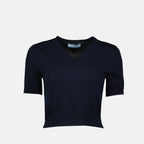 Maglieria Maglione a Maniche Corte Prada Blu scuro Femme