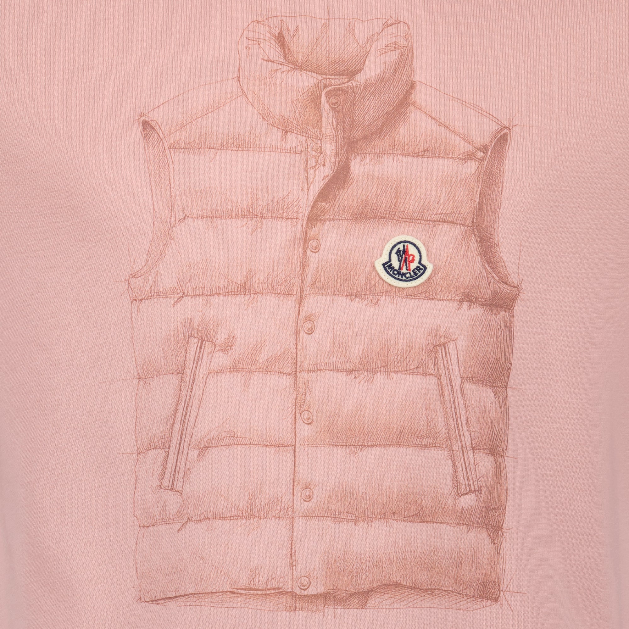 T-shirts Rosa Puffer Print T-Shirt Moncler Rose Homme
