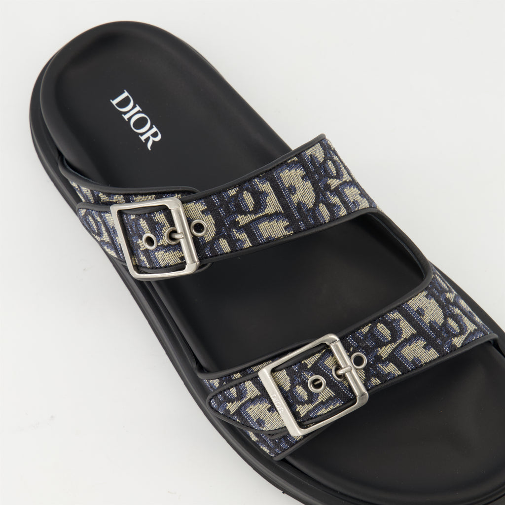 Chaussures ouvertes Sandales Aqua Oblique Dior Noir Homme