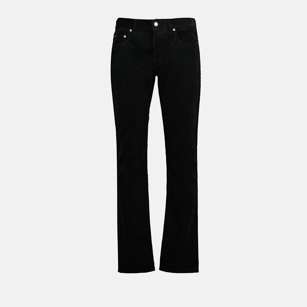 Pantaloni Jeans in Velluto Saint Laurent Nero Homme