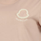 T-shirts 핑크 색상의 자수 로고 면 티셔츠 Moncler Rose Femme