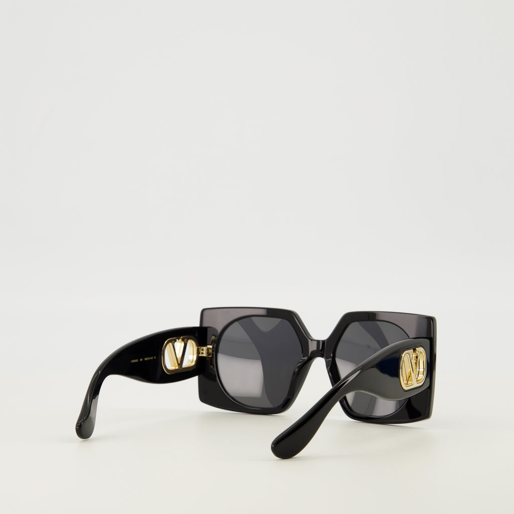 Lunettes 검은색 직사각형 V로고 안경 Valentino Garavani Noir Femme
