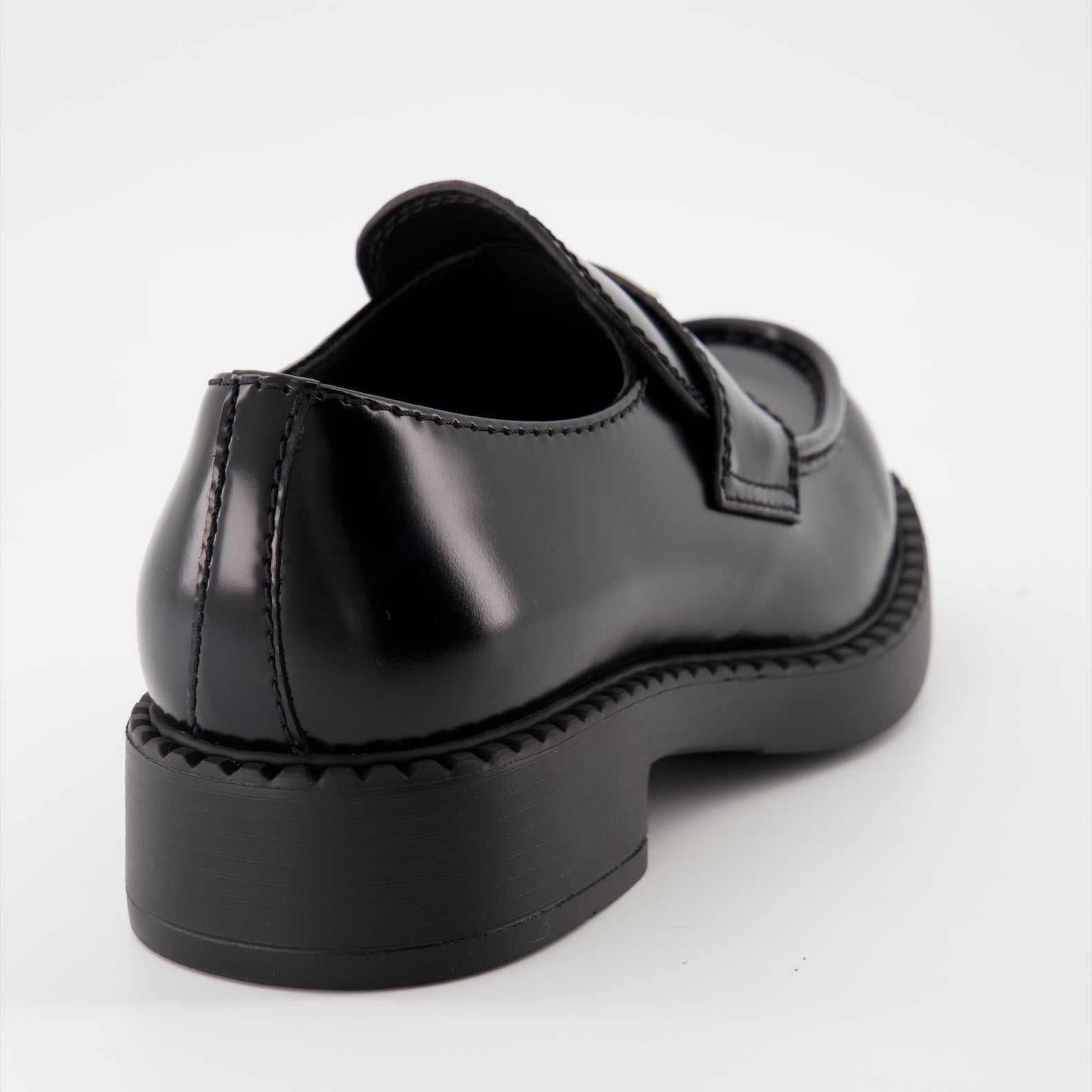 Loafers Leather Loafers Prada Black Homme