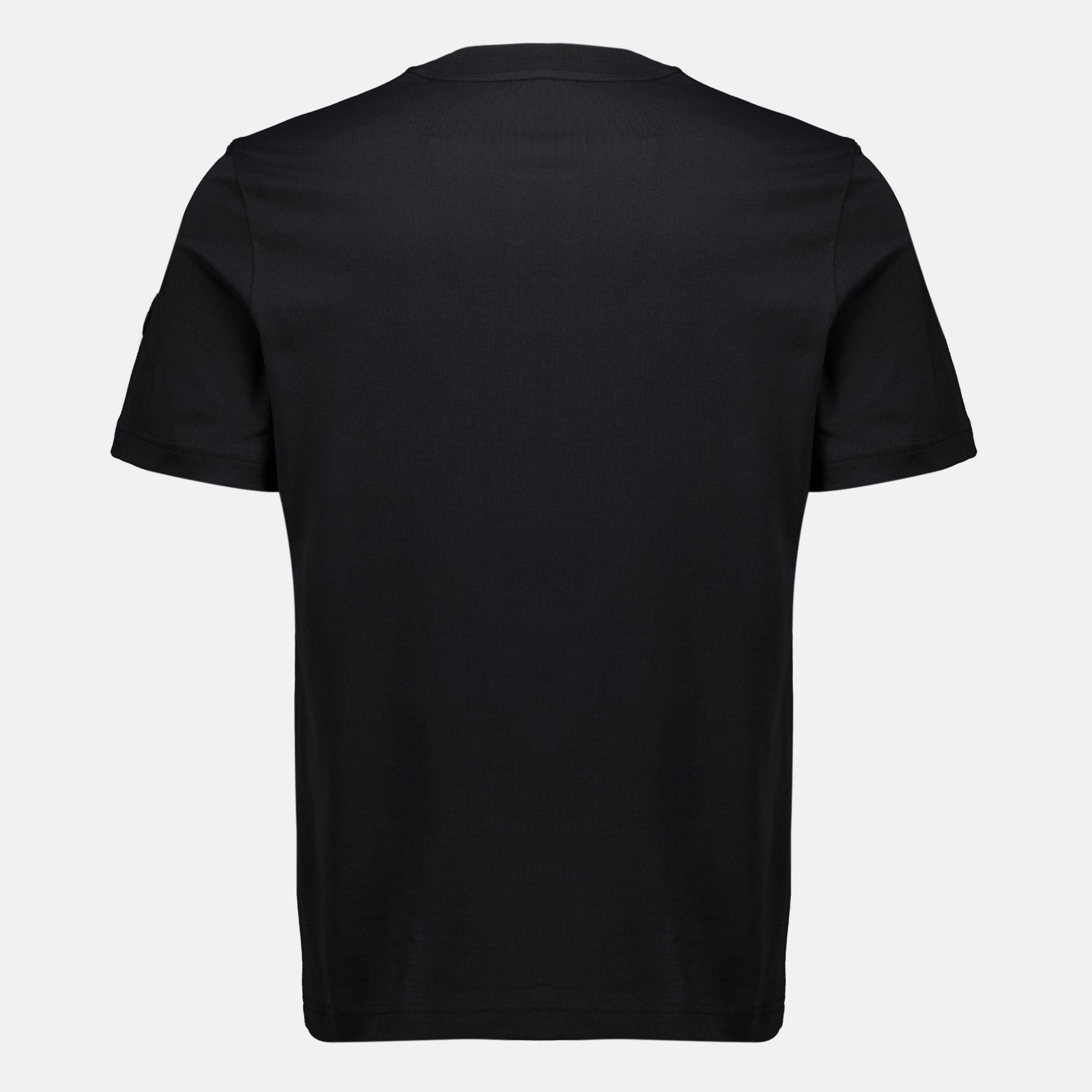 T-shirts Camiseta Negra con Bolsa en el Pecho Moncler Noir Homme