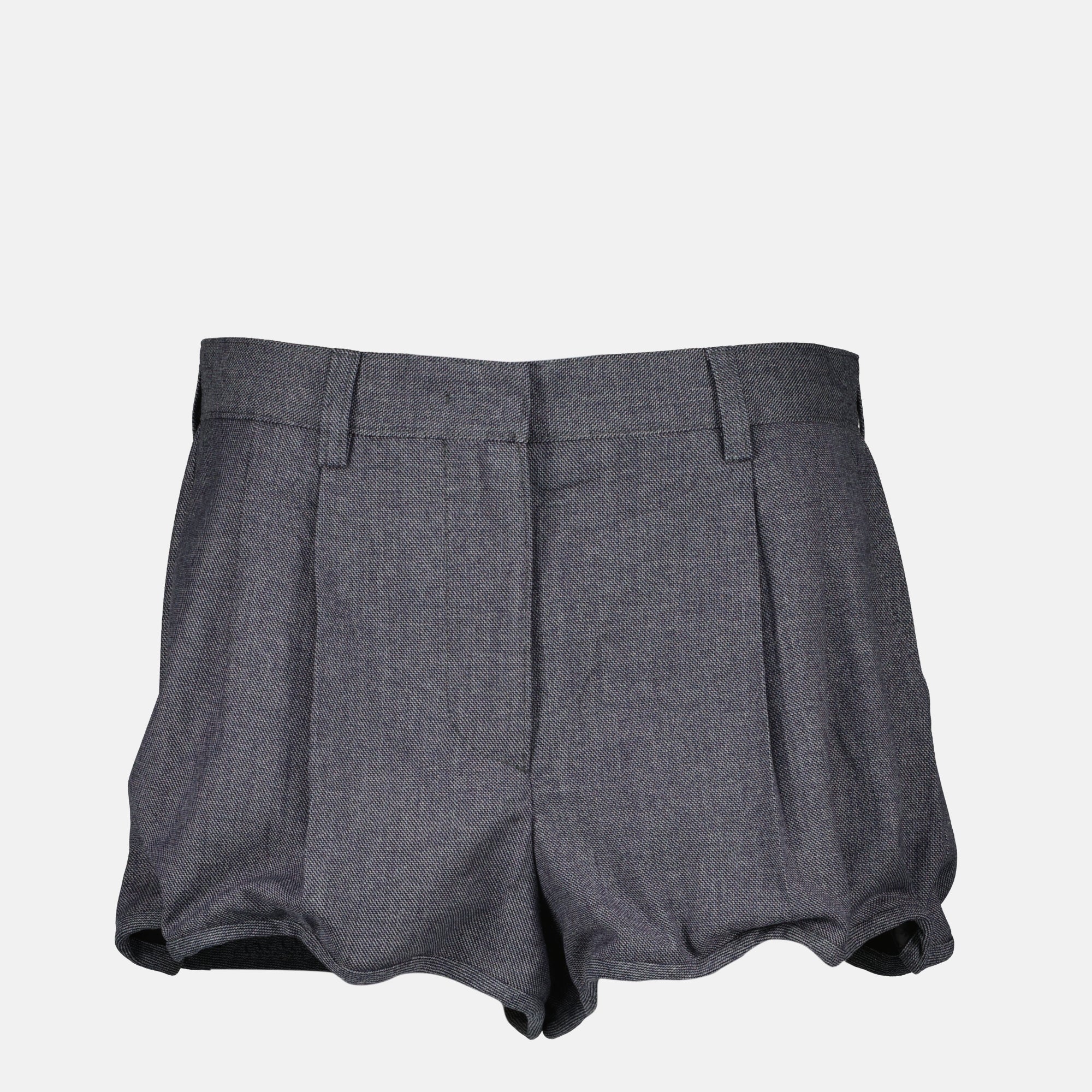 Image de l'article Short en satin gris de la marque Prada pour Femme - Saison Printemps-Été 2026 - Vue de Face