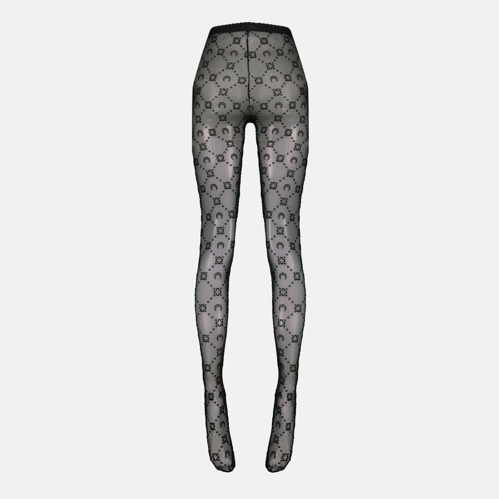 Image de l'article Collants monogramme en mesh de la marque Marine Serre pour Femme - Saison Automne-Hiver 2025 - Vue de Dos