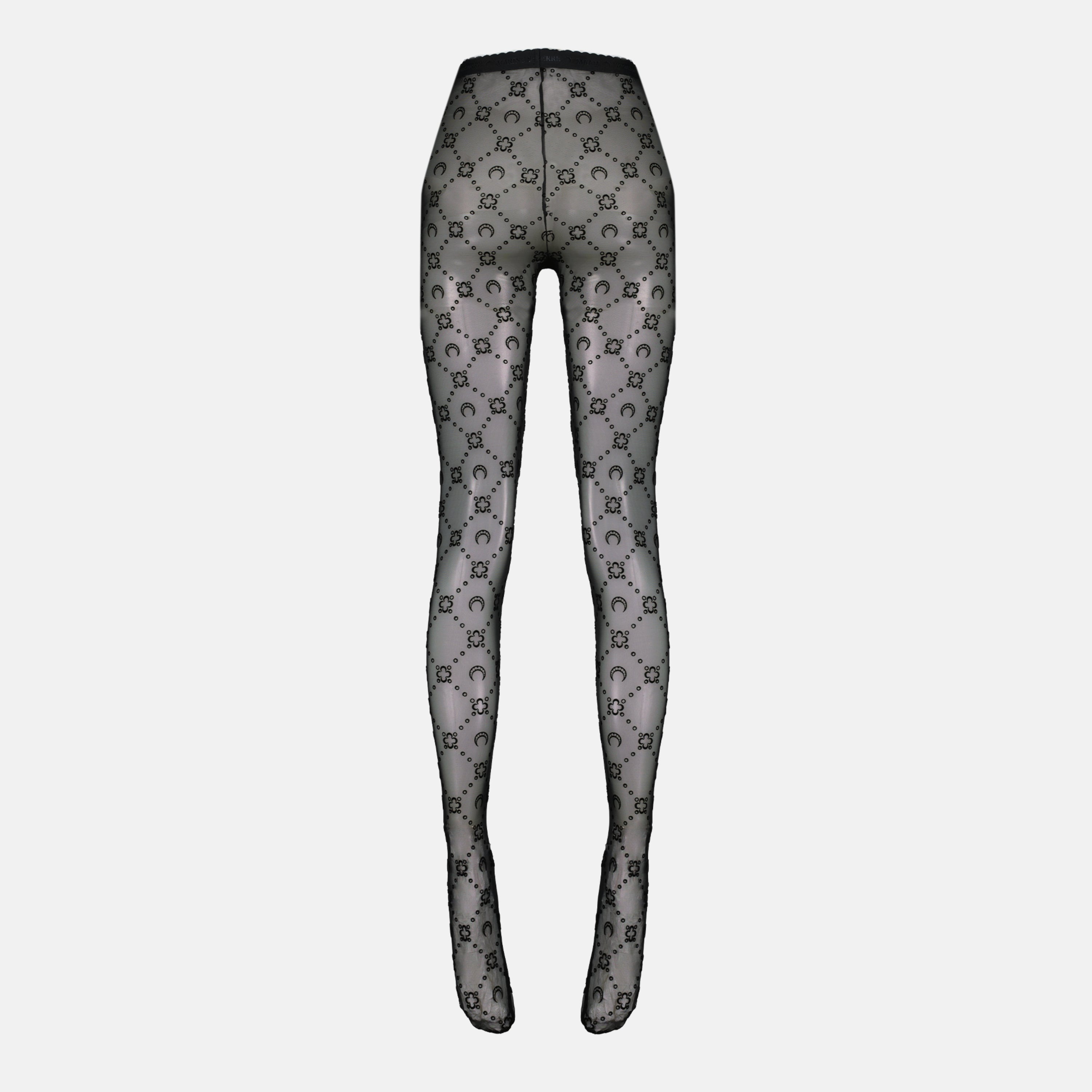 Imagen de los collants de malla con monograma de la marca Marine Serre para mujer - Temporada Otoño-Invierno 2025 - Vista trasera