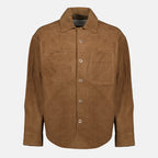 Image de l'article Veste chemise en cuir de la marque Ami PARIS pour Unisex - Saison Automne-Hiver 2025 - Vue de Face