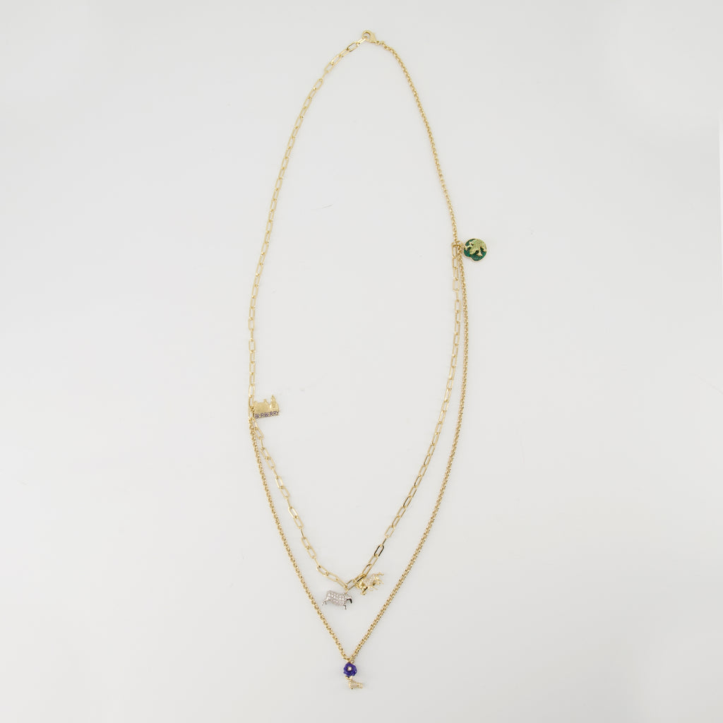 Bijoux Collana con Charm a Doppia Riga Burberry Doré Femme