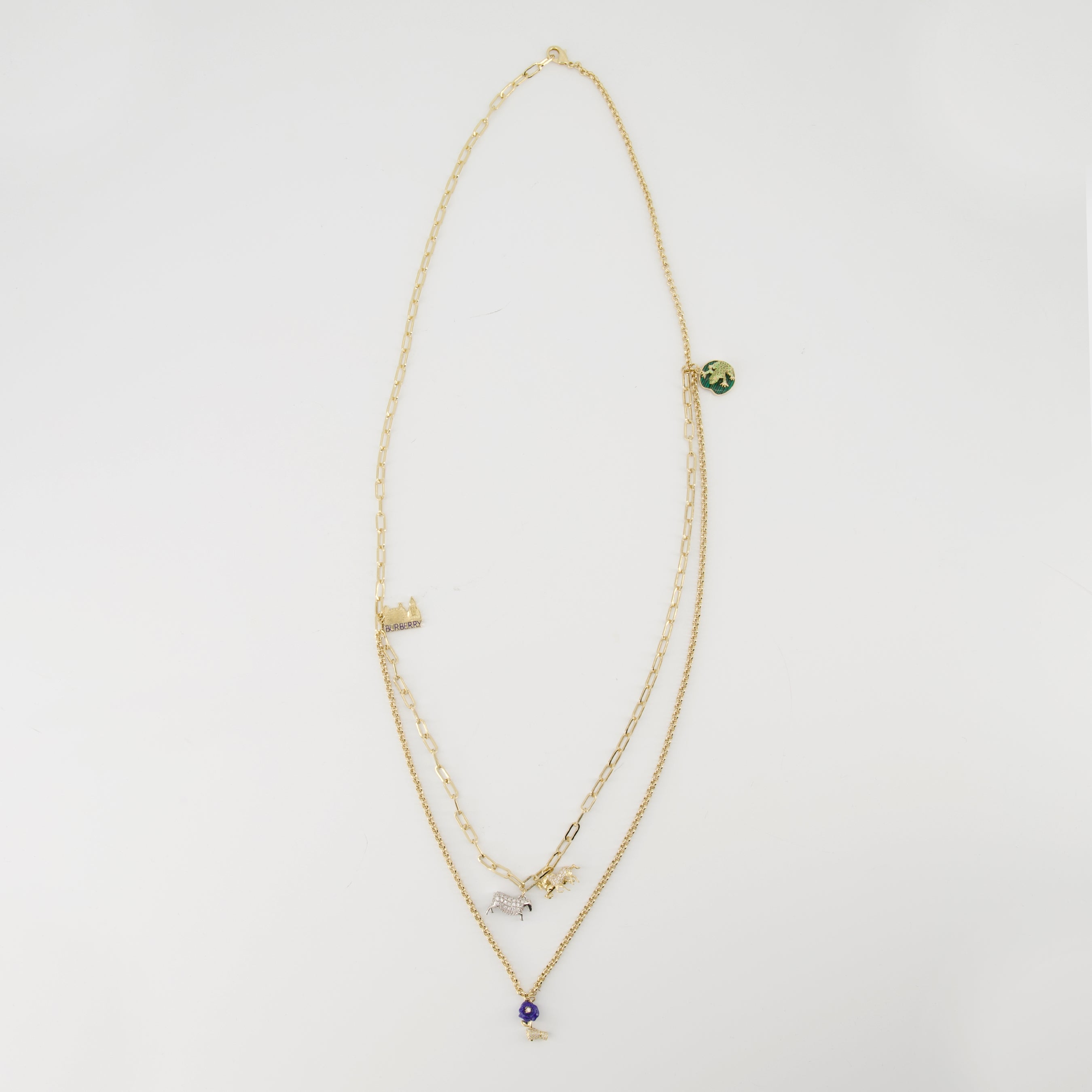 Bijoux Collana con Charm a Doppia Riga Burberry Doré Femme