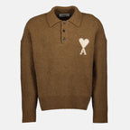 Imagen de la camisa polo de alpaca de la marca Ami PARIS para Unisex - Temporada Otoño-Invierno 2025 - Vista Frontal